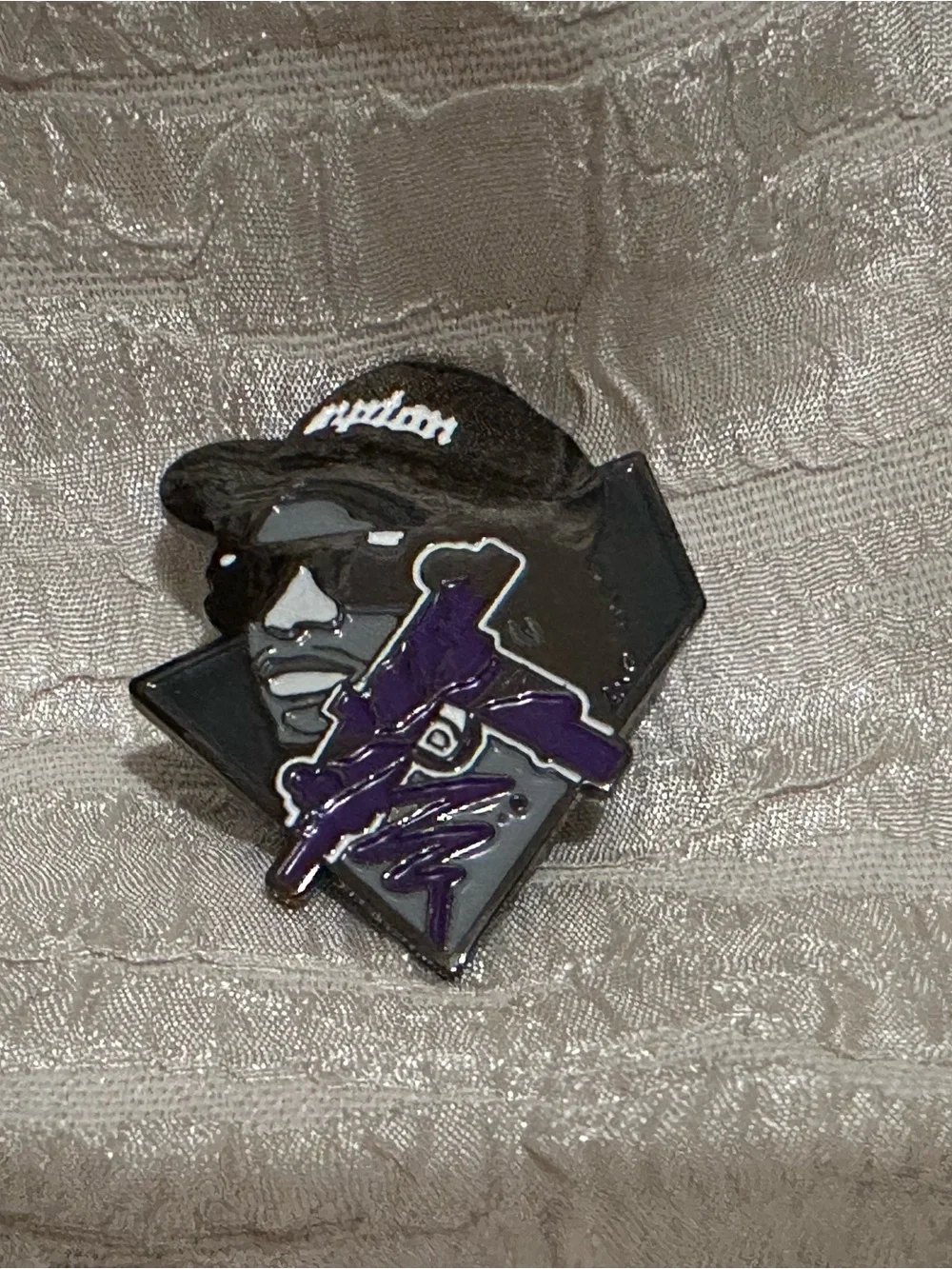 Eazy E NWA pin From NWA Record Hat Pin Metal Enamel Lapel- Pony Lawson Art